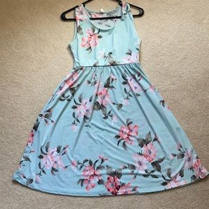 Floral Pink Blush Maternity Dress